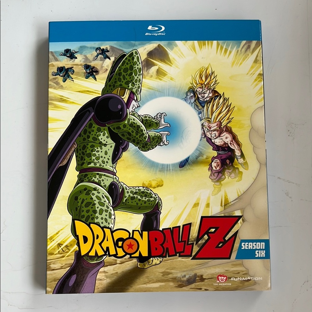 Dragon Ball Z Blu-ray Dynamic Battle Scene in Blue and Yellow